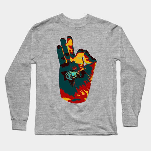 Buddhas Hand Third Eye Long Sleeve T-Shirt by mariasshop